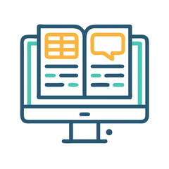Aufkleber - Online education and learning on computer screen icon display