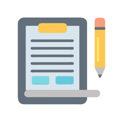 Poster - Clipboard with lines and pencil illustration isolated on White