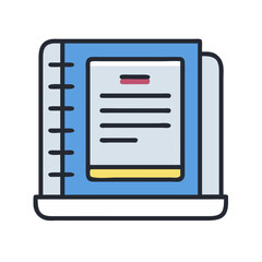 Poster - Stylized notebook illustration with rounded corners on White Background