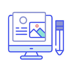 Aufkleber - graphic design workstation with pencil and digital content project