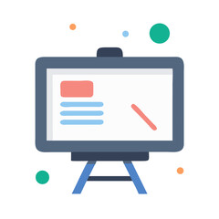 Poster - Presentation chart on a stand vector flat illustration
