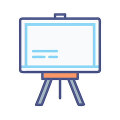 Poster - Blank whiteboard on tripod isolated on White Background