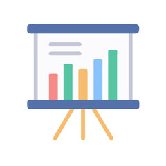 Poster - Presentation board with bar graph financial report diagram icon