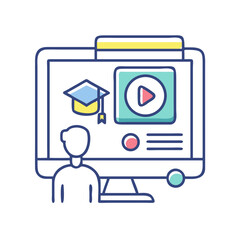 Poster - Online Education Platform Displayed on Computer Screen for Learning