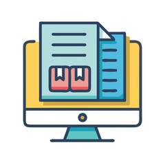Poster - Online order confirmation on computer screen vector illustration