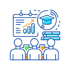 Poster - Education Meeting Data Analysis and Career Achievement Illustration