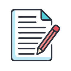Poster - Icon design: Paper with lines and pencil vector illustration