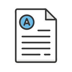 Poster - Iconic graphic of a document showing grade A mark