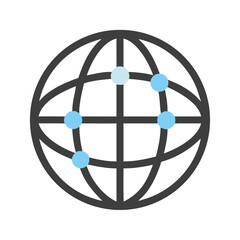 Poster - Abstract globe with network nodes on White Background