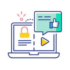 Poster - Secure video content engagement with social media approval icon