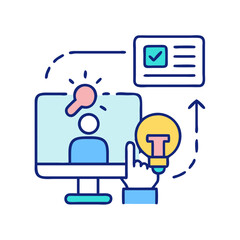 Poster - Online learning and business development concept with computer monitor
