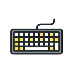 Poster - Computer keyboard with cable isolated on a White Background