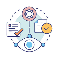 Poster - Workflow automation process with documents and settings illustration