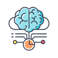 Poster - Brain in cloud symbolising data processing and big data