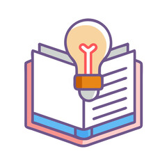 Poster - Open book with lightbulb representing an idea or learning
