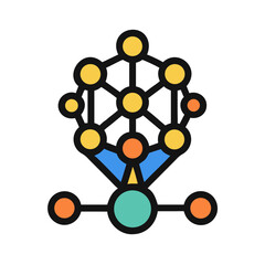 Poster - Connected network with circles and lines on White Background
