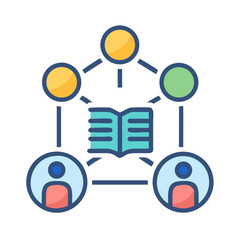 Poster - Flat design concept showing knowledge sharing with connected people