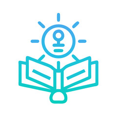 Poster - Open book with knowledge symbol glowing with learning light