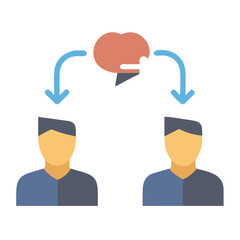 Poster - Knowledge transfer flat icon illustration between two people