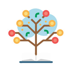 Poster - A knowledge tree emerging from an open book illustration