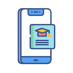 Poster - Online education app on smartphone interface for digital learning