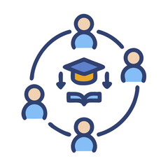 Poster - Educational Network: Students Connected by Knowledge and Learning Icon