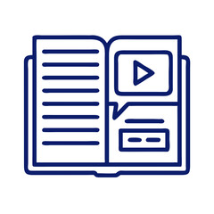 Poster - Online learning resource with book and video player graphic