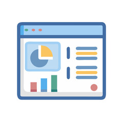 Aufkleber - Browser window displaying website analytics and business data