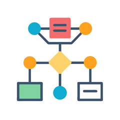 Poster - Colorful flowchart illustration for business and process visualization