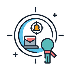 Poster - Targeting customers with email and creative ideas concept