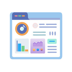 Poster - Flat design dashboard interface for data visualization and analytics