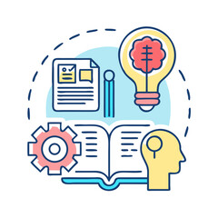 Poster - Creative thinking and problem solving process diagram illustration