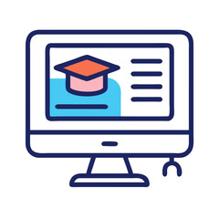 Poster - Online education concept displayed on a desktop computer screen