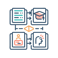 Poster - Data flow illustrating learning process and idea generation icon