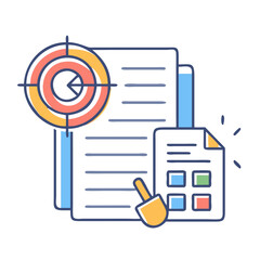 Aufkleber - Data analysis target with document and color palette