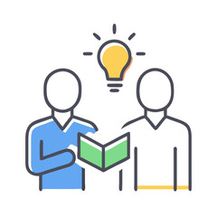 Poster - Team brainstorming and idea development with knowledge sharing concept