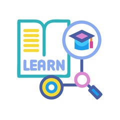 Poster - Education concept with open book and graduation cap graphic
