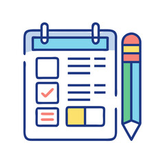 Poster - Colorful task list with pencil on White Background illustration