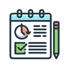 Aufkleber - Planning chart with a pencil depicting success and growth