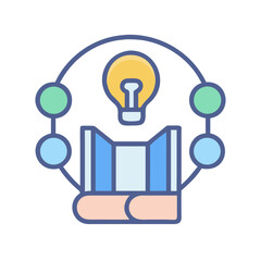 Poster - Conceptual learning illustration featuring a book and lightbulb design