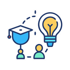 Poster - Education and Innovation: Graduation Cap Connected to an Idea