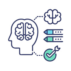 Poster - Mental Process Outline Concept for Success and Strategy