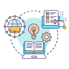 Poster - Conceptual design representing global education, innovation and online learning