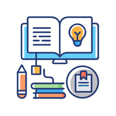 Poster - Digital education and learning resources vector illustration on White