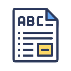 Poster - Stylized icon illustration of document with text and list