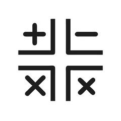 Poster - Minimalist black cross pattern with addition subtraction and multiplication symbols