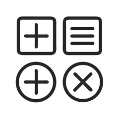Poster - Clean icon set displaying add delete and list options
