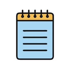 Poster - Simple lined notepad on a White Background illustration