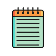 Poster - Stylized notepad icon on White Background for creative projects