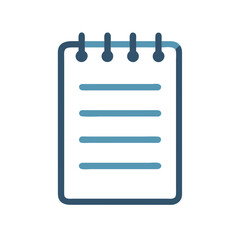 Poster - Blue notebook flat icon vector on White Background illustration